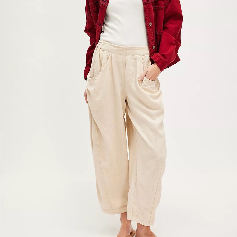 Free People Wide Leg Pants in Cream